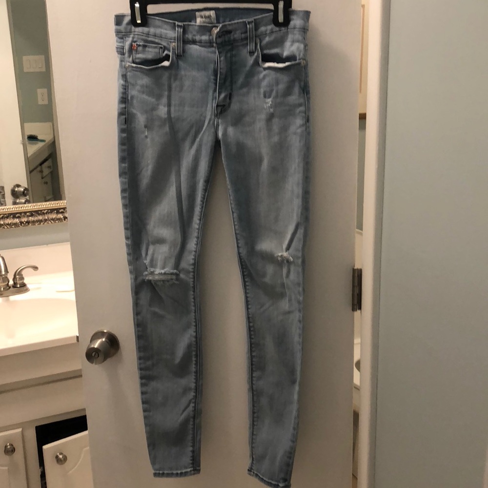 Hudson Mid-rise Skinny light wash jeans